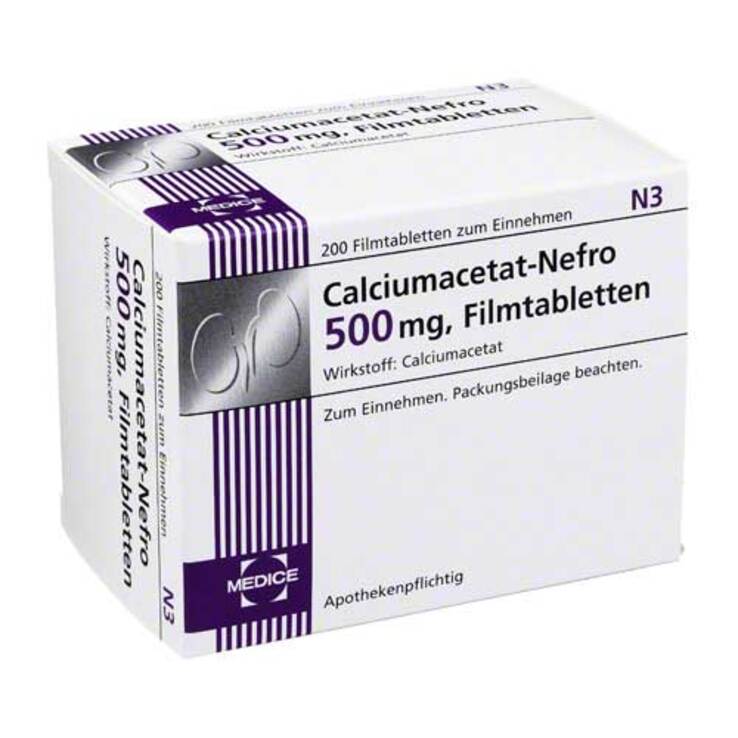 Calciumacetat Nefro 500 mg Filmtabletten, 200 St