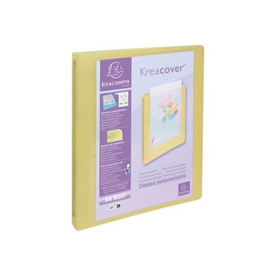 Exacompta Kréacover Pastel - Classeur à anneaux personnalisable - Dos 40 mm - A4 - pour 275 feuilles - disponible dans différentes couleurs