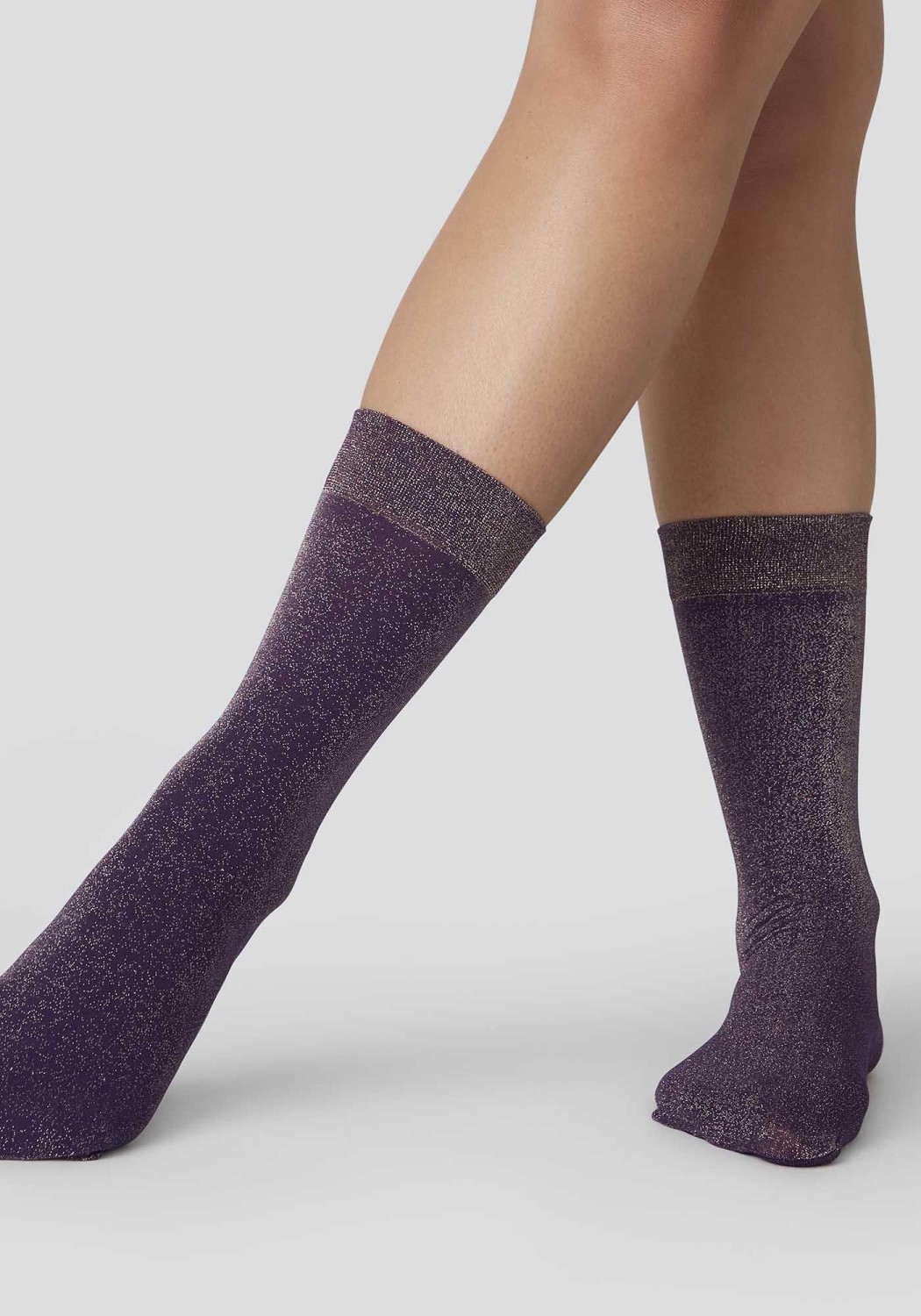 Swedish Stockings Socken Ines Shimmery Socks Plum/Gold