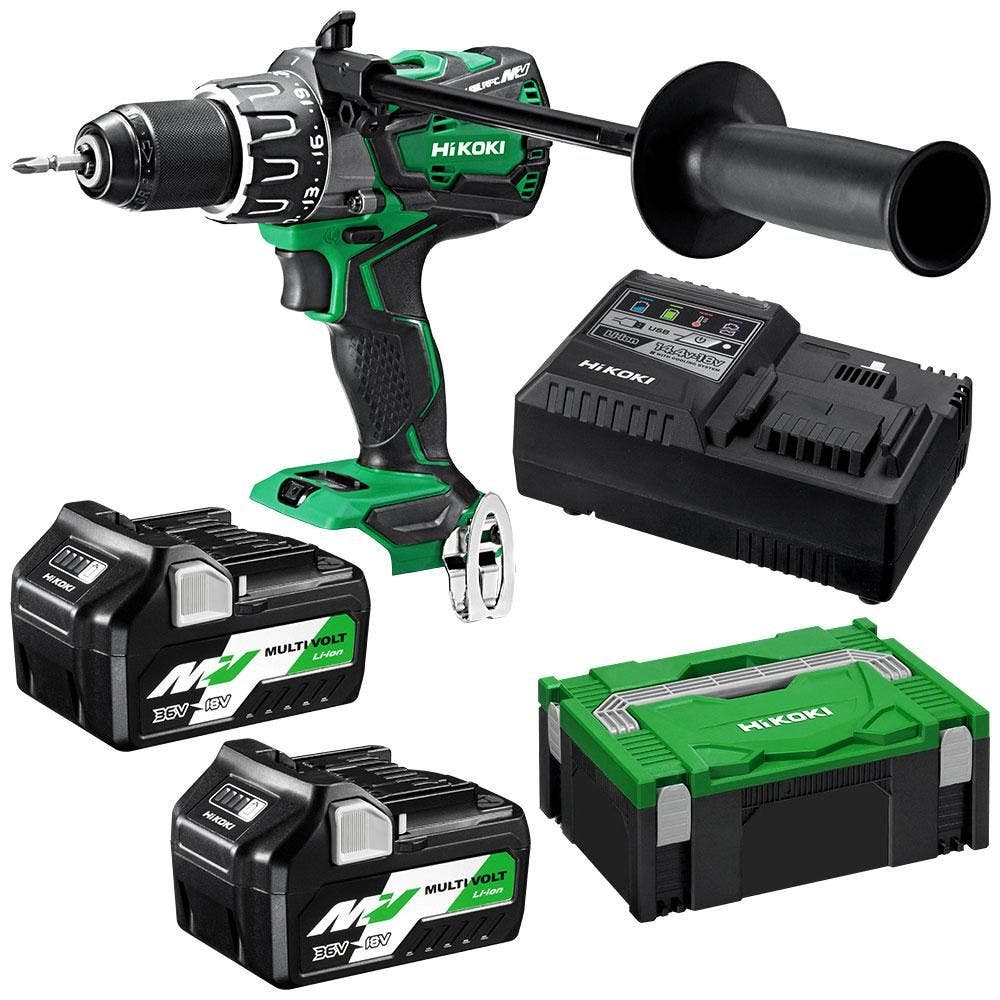 Kit de furadeira/parafusadeira HIKOKI 36V MULTIVOLT 2 x 2,5Ah/5,0Ah 13mm DS36DA(HRZ)