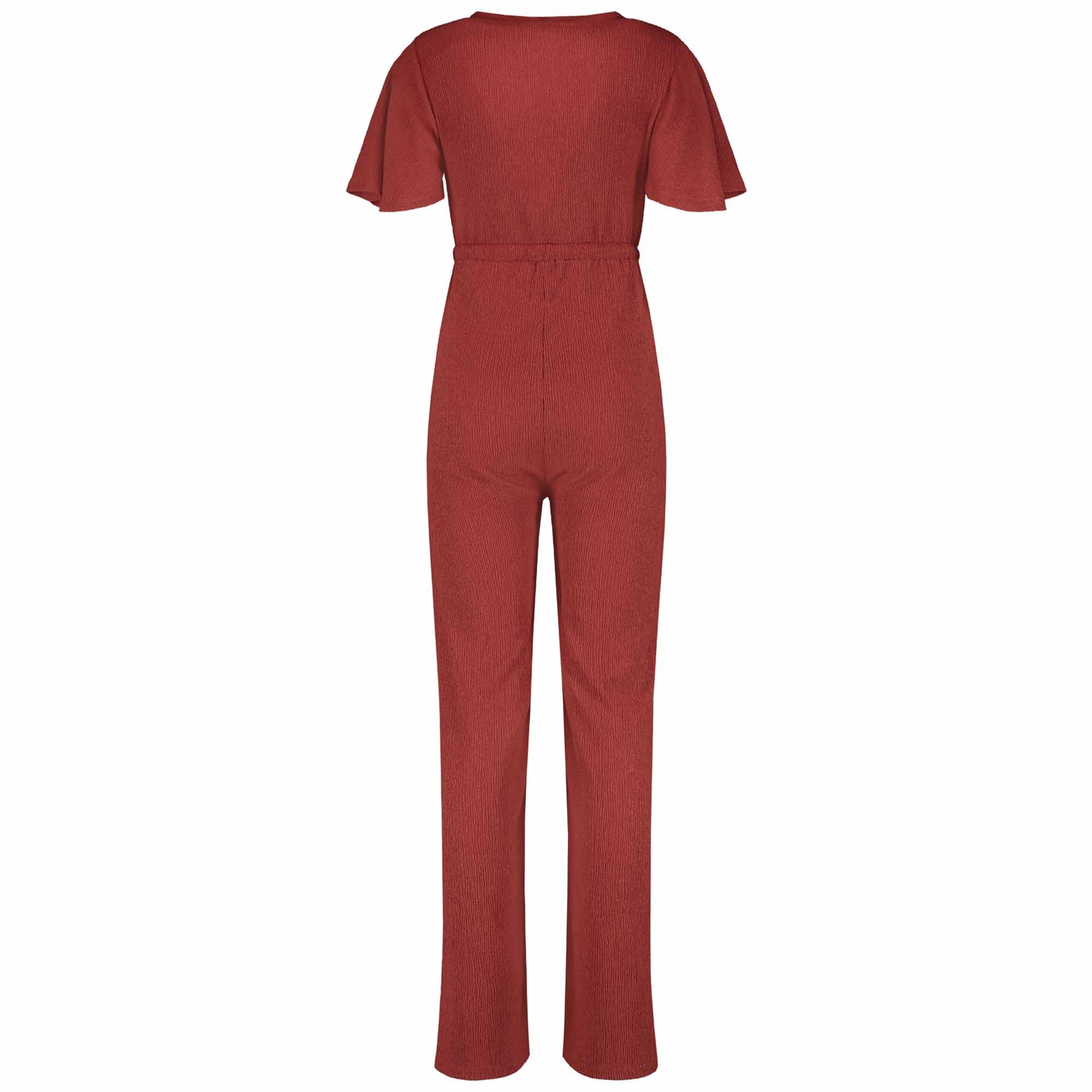 Prénatal zwangerschapsjumpsuit korte mouwen effen rood