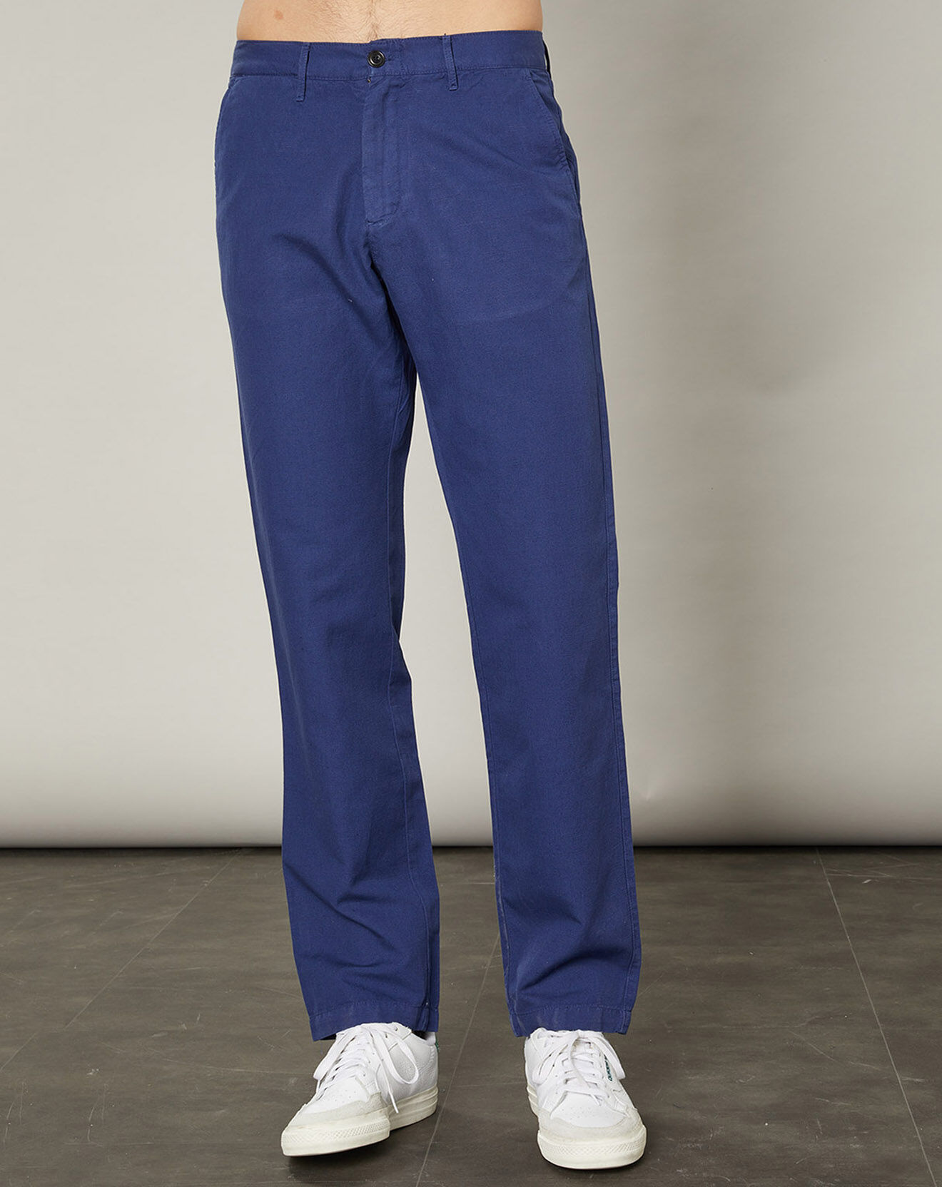 Hartford Pantalon en Coton & Lin Tyron indigo