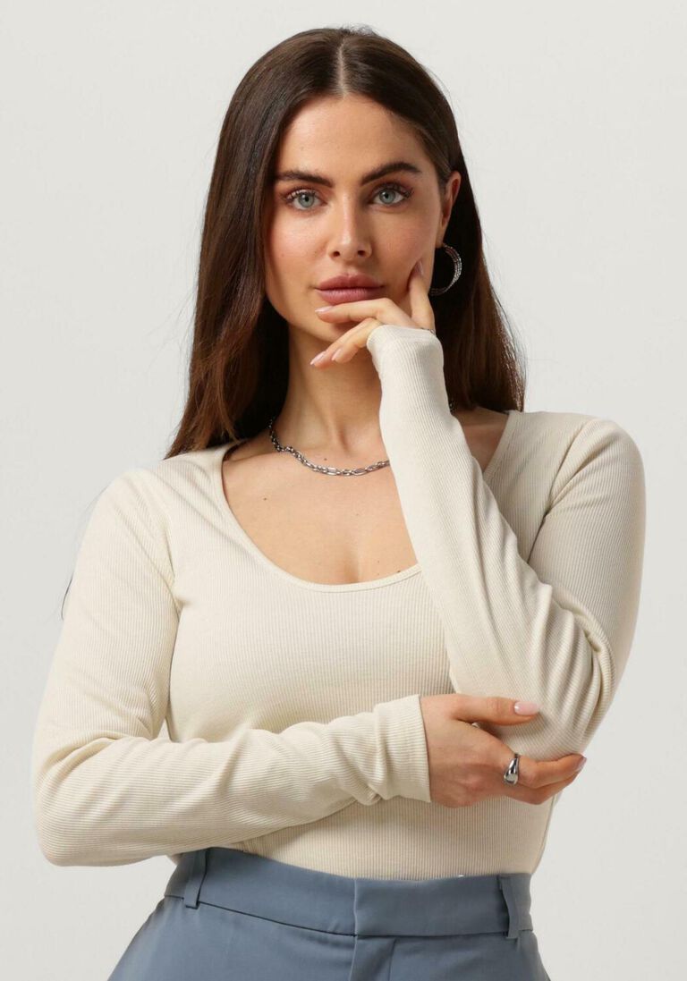 VANILIA beige vanilia top diepe rond
