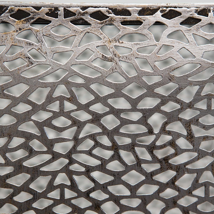 Gildenzuil, hoogte 70 cm, breedte 27 cm, zilverkleurig, glas, metaal