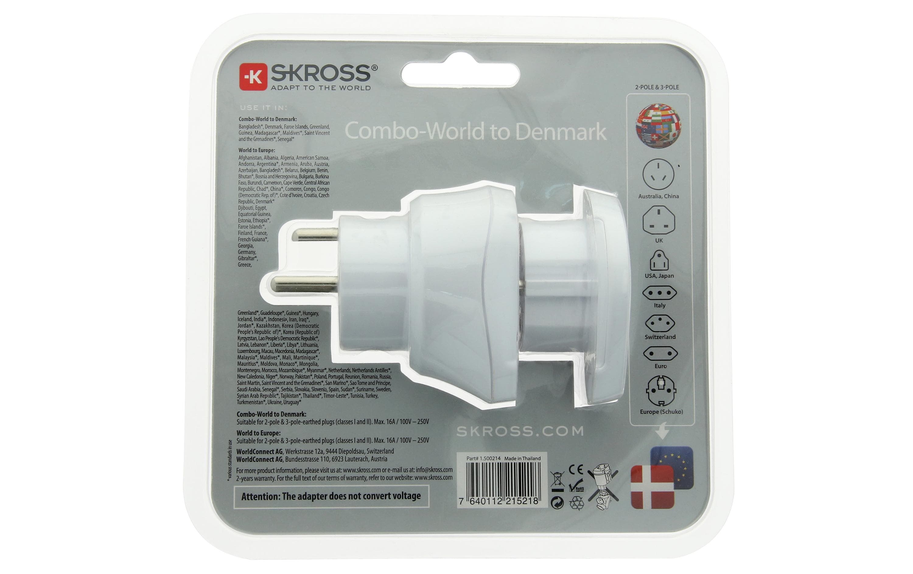 Reiseadapter Combo World – DNK2 in 1 Lösung