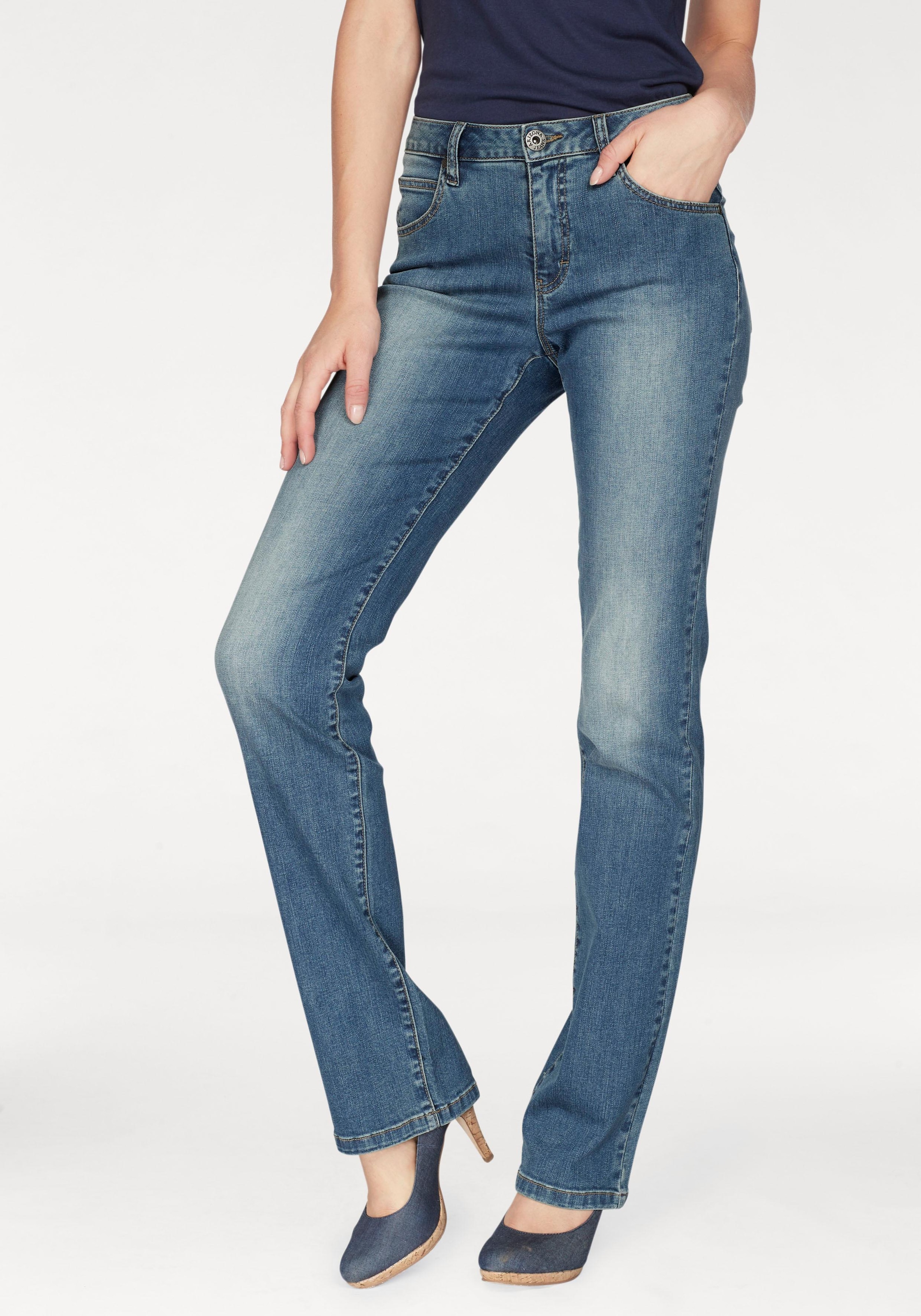 Arizona Gerade Jeans »Curve-Collection«, hohe Leibhöhe,  rinsed Waschung,  cleaner Look