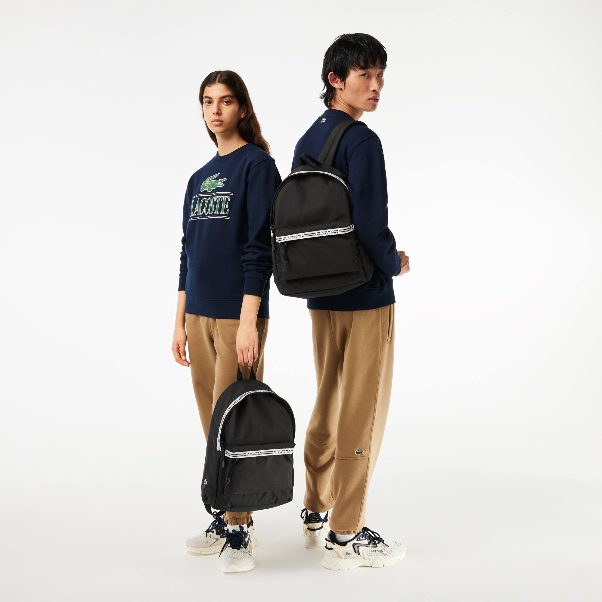 Herren LACOSTE Neocroc Rucksack mit Logostreifen Rucksäcke - Schwarz - Lacoste - Unisex