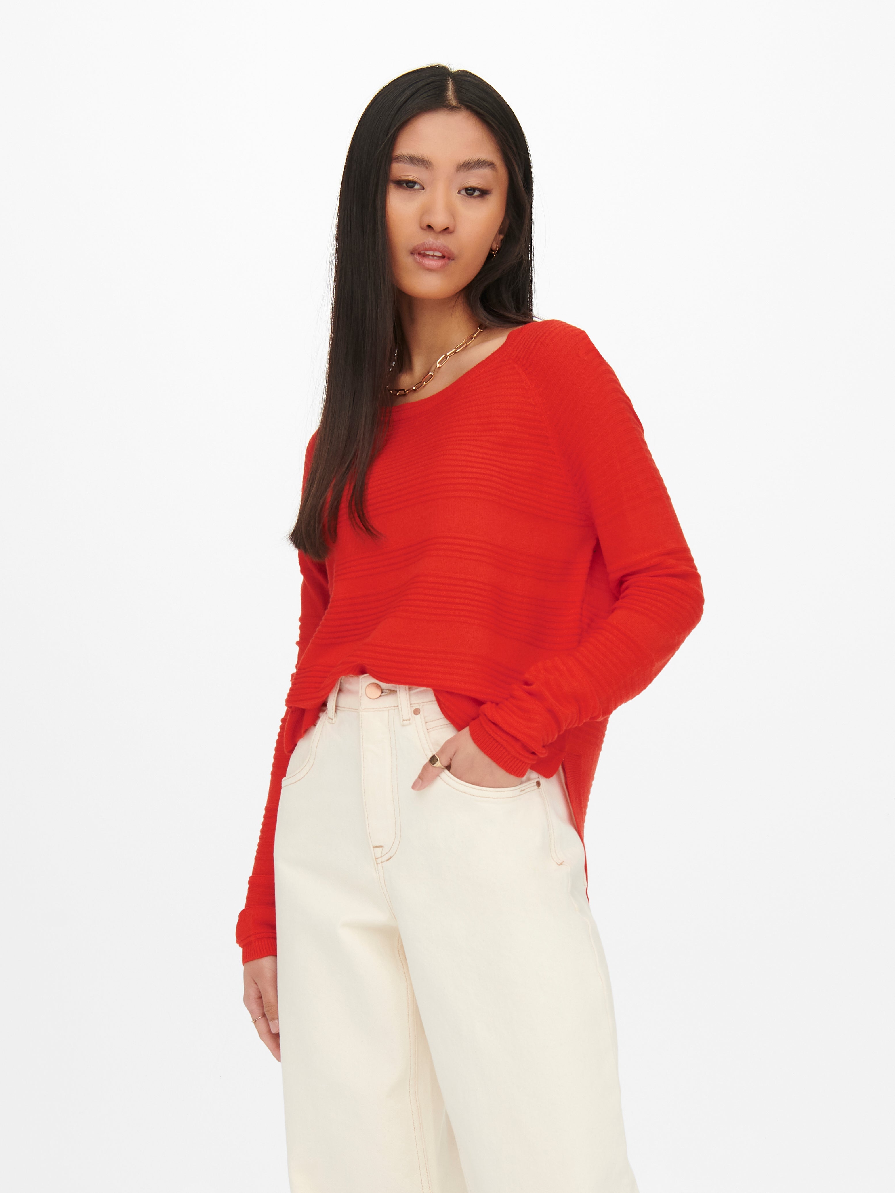 ONLCAVIAR Strickpullover Red Clay