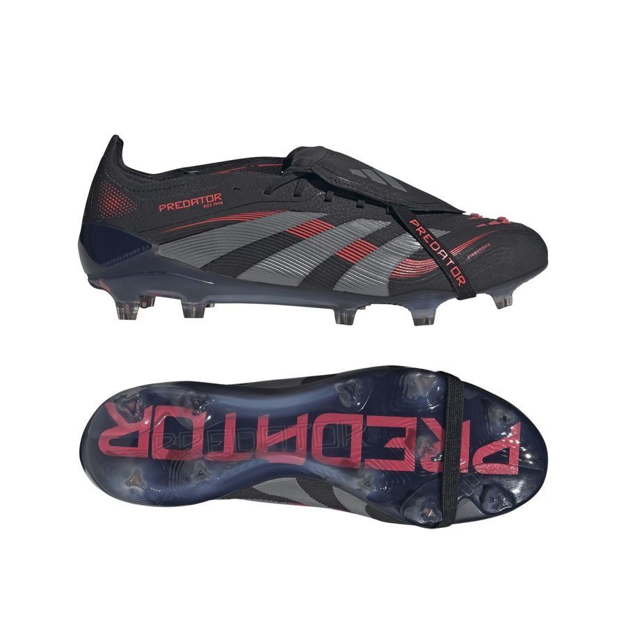 adidas Predator Elite Fold-over Tongue FG Stealth Victory - Noir/Gris/Lucid Red