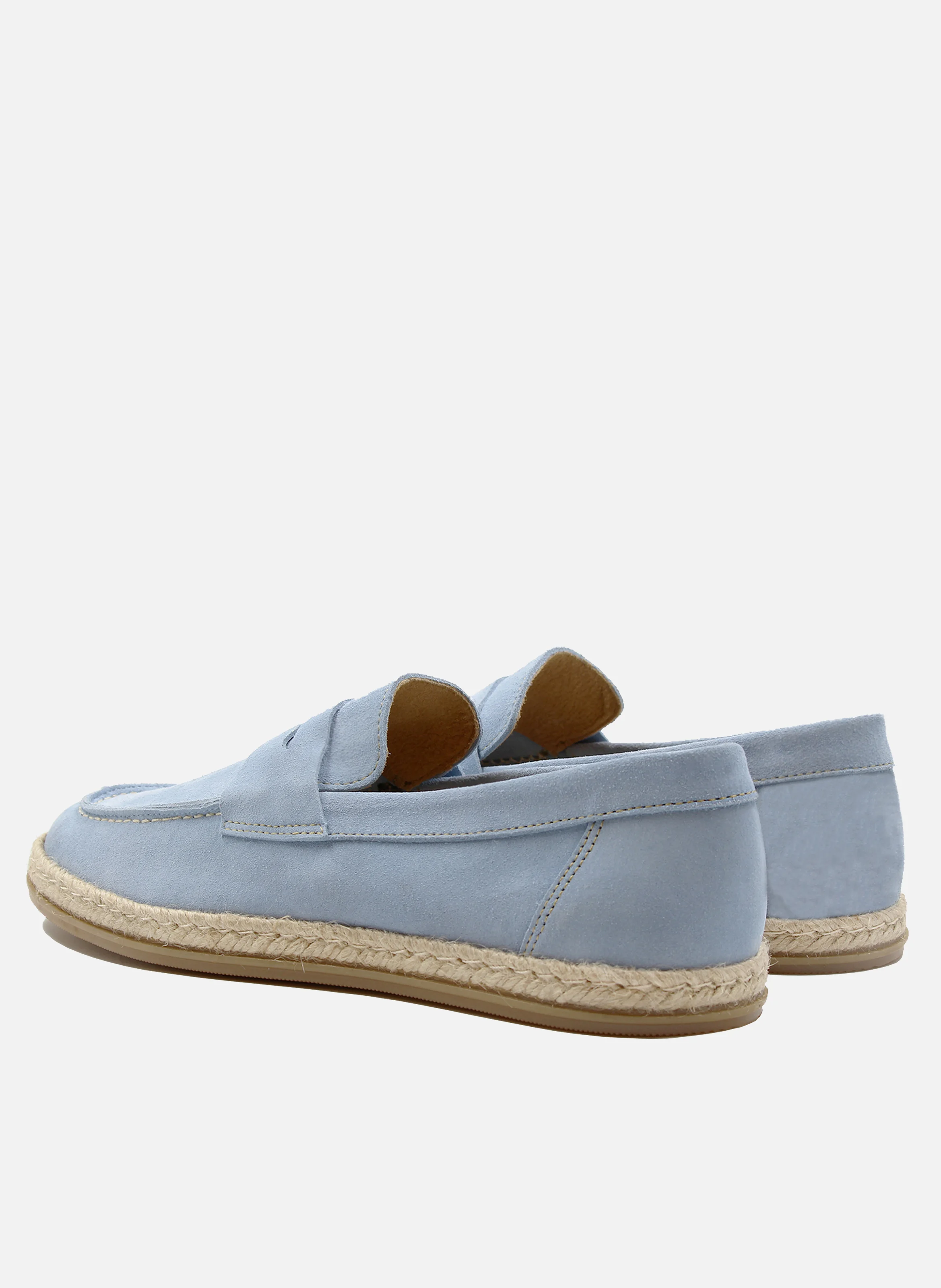 Mocassins espadrille cuir daim | Bleu
