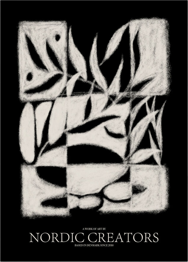 Poster & Frame Black Pattern Flerfarvet