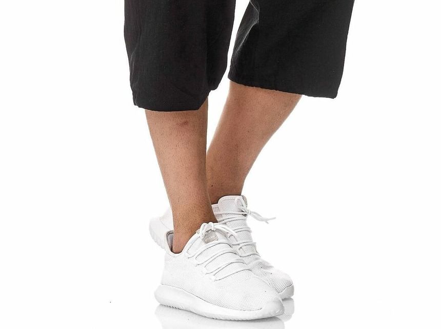 Double White - Capri-broek met trekkoord in de taille, losse pasvorm