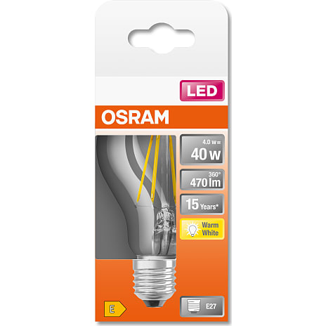 Osram LED kronepære 40W - varmt hvidt lys
