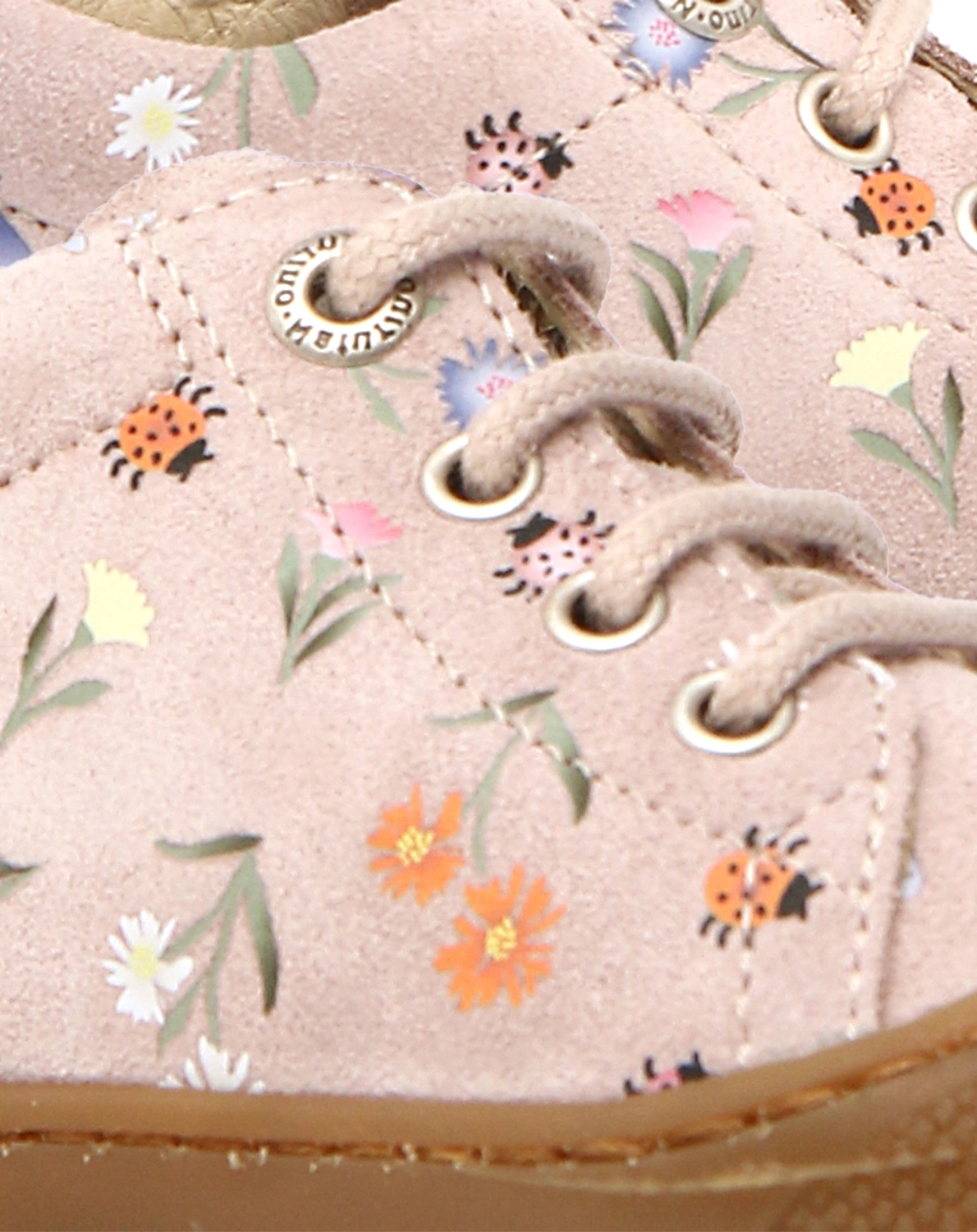Schnür-Lauflernschuhe BLUMENWIESE in rosa