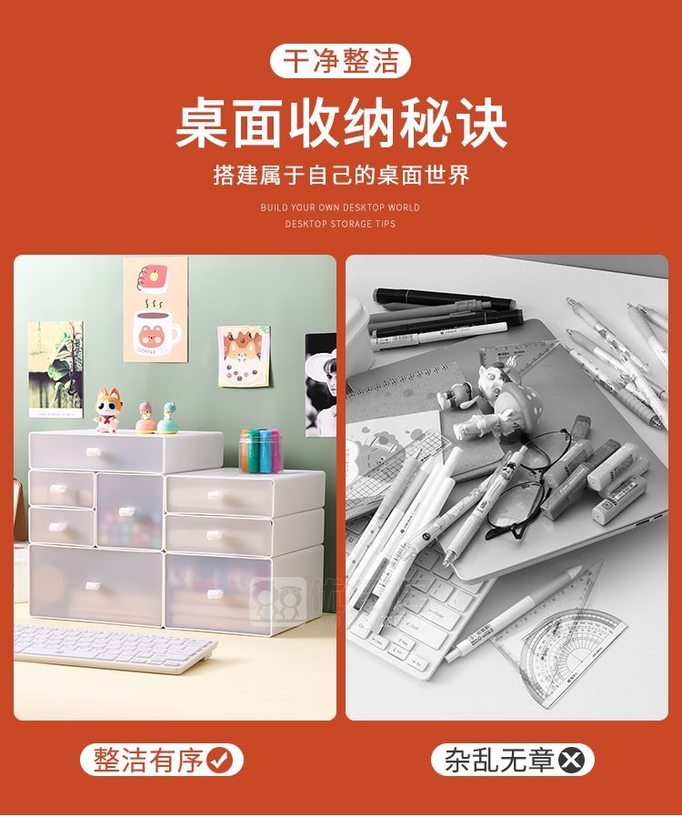 Cutie Pie - Plastic bureau-organizerlade (verschillende ontwerpen)
