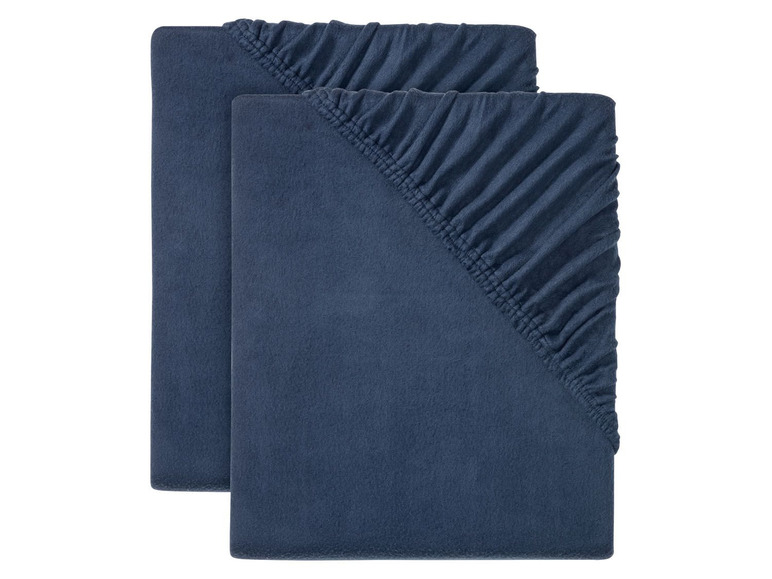 2 fleece-hoeslakens, 90-100 x 200 cm