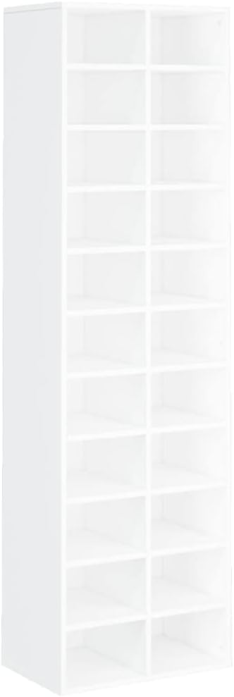 vidaXL Schuhschrank mit 22 Fächern Schuhständer Schuhablage Schuhaufbewahrung Flurregal Standregal Flur Diele Weiß 54x34x183cm Holzwerkstoff