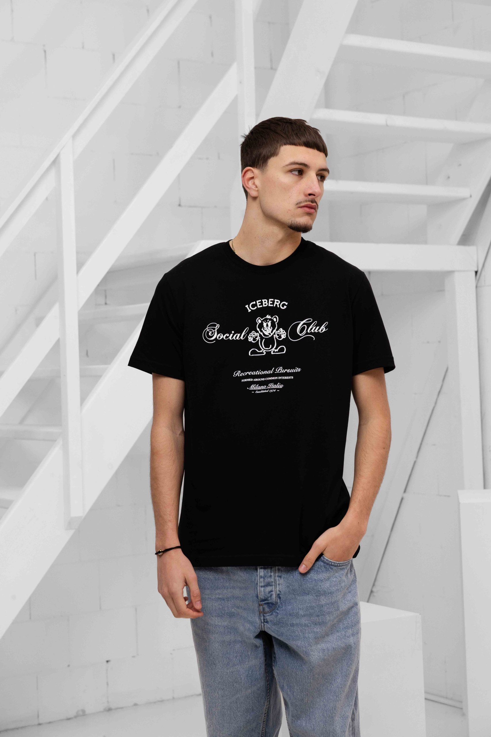 Iceberg 5D F047 Jersey T-Shirt Heren Zwart