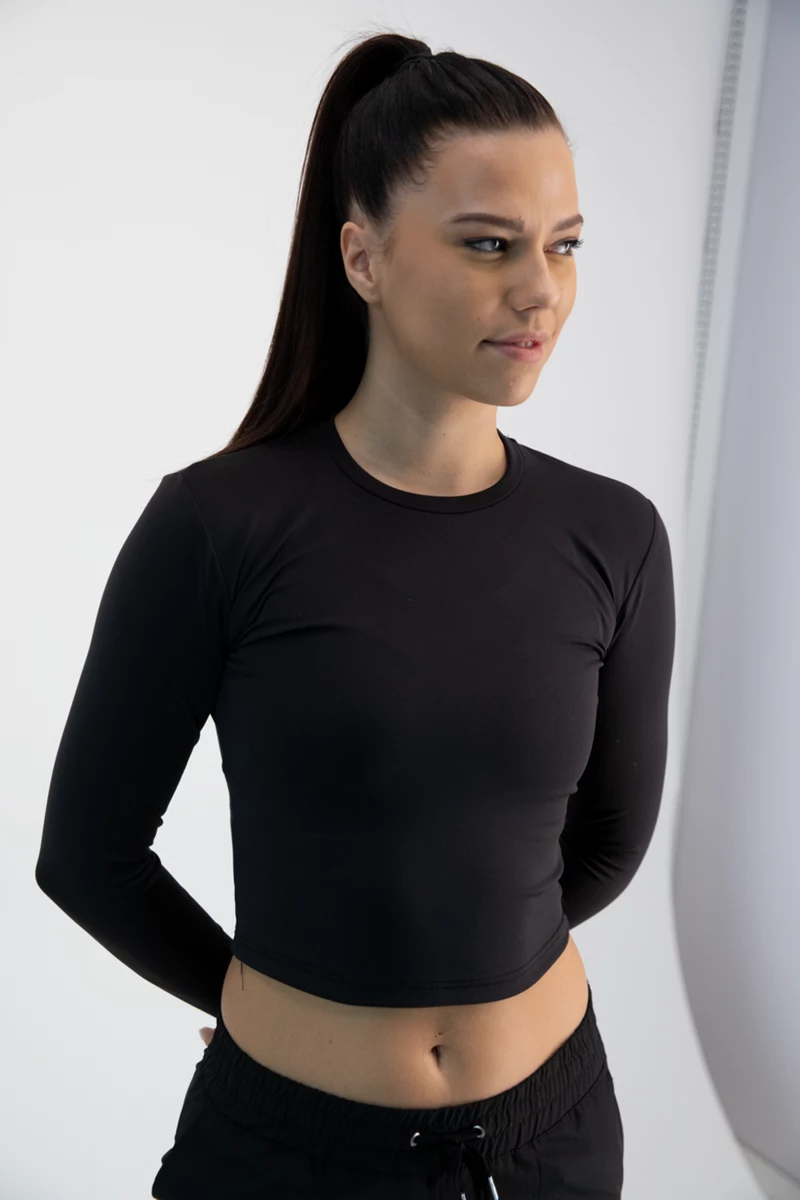 POWERZONE Crop Damen Longsleeve