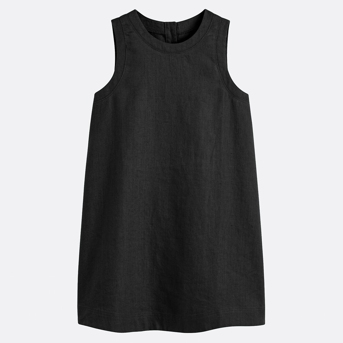 COLEÇÃO LA REDOUTE<br>Vestido curto de linho com modelagem evasê e sem mangas
