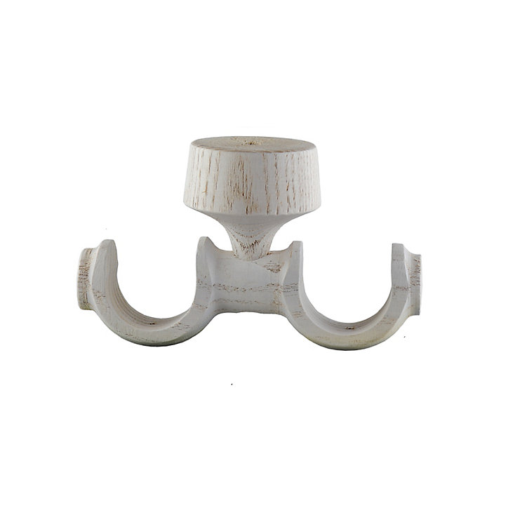 Support plafond double pour barre à rideau GoodHome 28 mm Chalki blanc