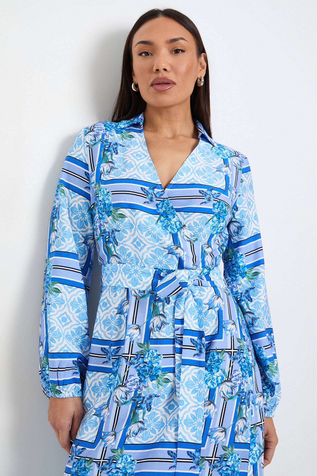 Wallis Robe Midi Estivale Tropicale À Ceinture