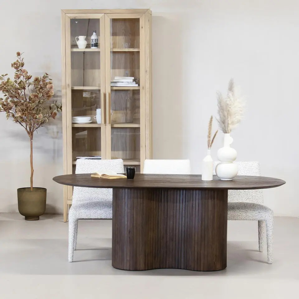 Eettafel Ovaal 240cm - Donkerbruin - Hout - Tafel Ava