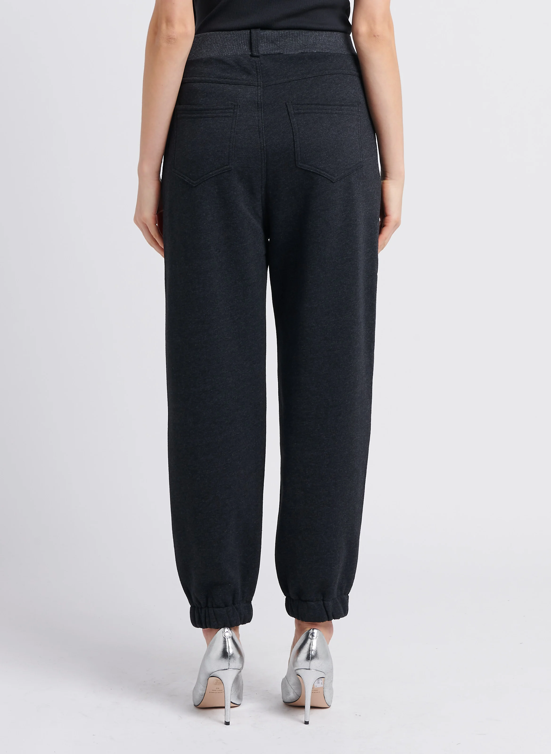 XENIA - Jogging taille haute en coton mélangé | Gris