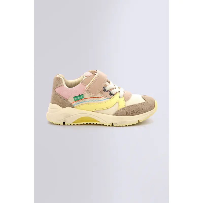 Runrun Beige saumon BASKETS BASSES Textile Fille