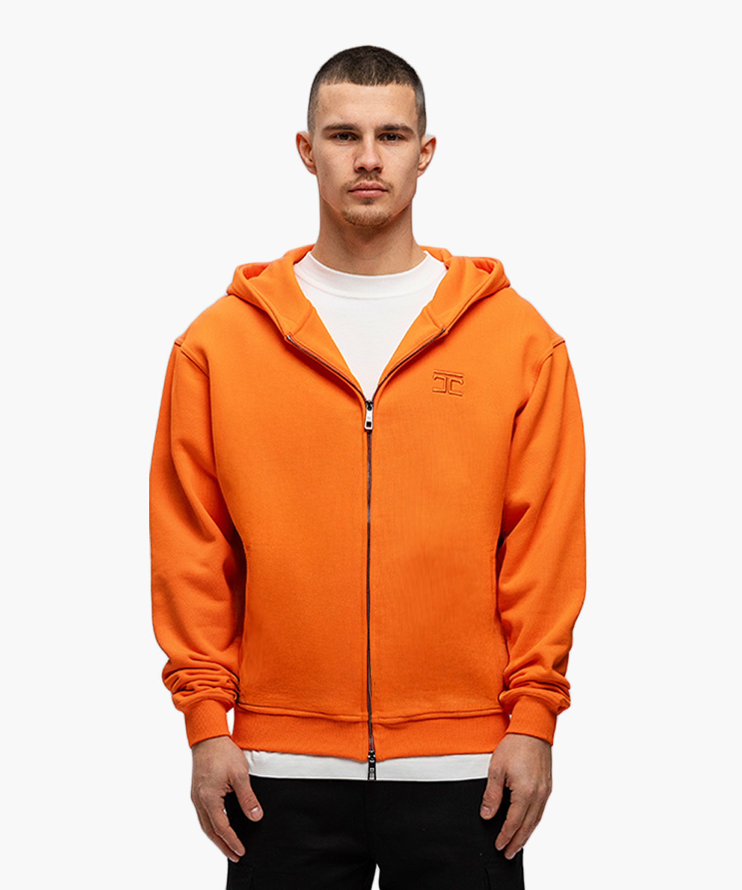 Jorcustom Ribbon Zipped Hoodie Heren Oranje/Wit