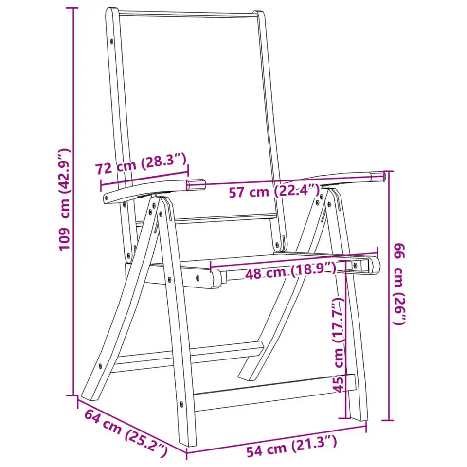 vidaXL - Inklapbare tuinstoelen - Bruin - Acaciahout - 2 stuks