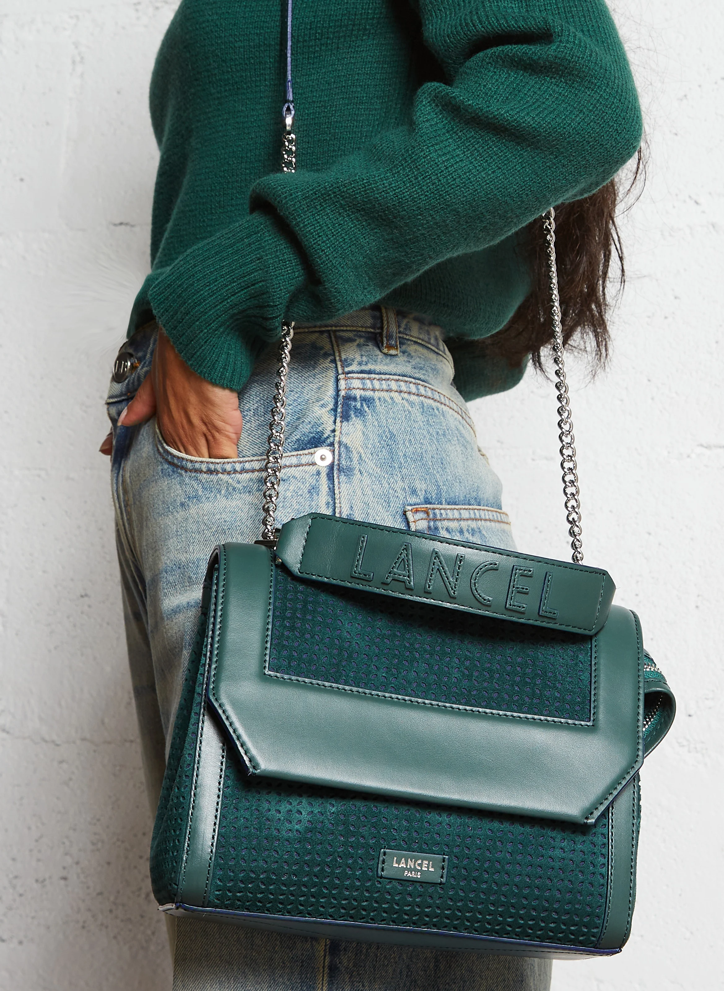 NINON M - Sac bandoulière en cuir | Vert