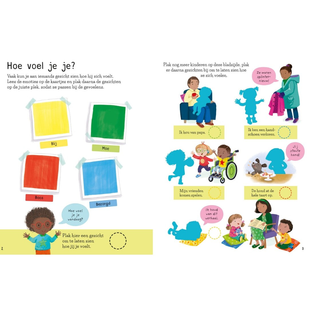 Uitgeverij usborne stickerboek hoe voel je je?