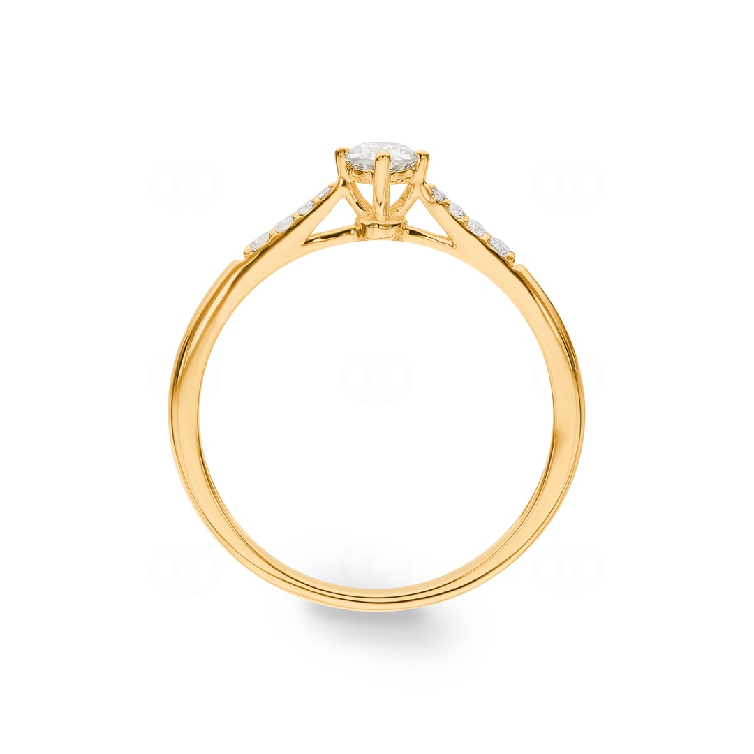 0.25 Karat Diamantring 750/18 K Gelbgold