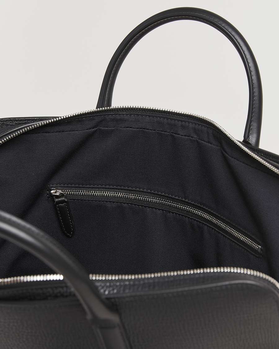 Smythson Ludlow Ultra Slim Brefcase With Zip Front Black