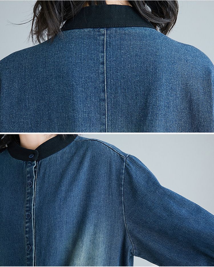 Lewwe - Denim jumpsuit met wijde pijpen