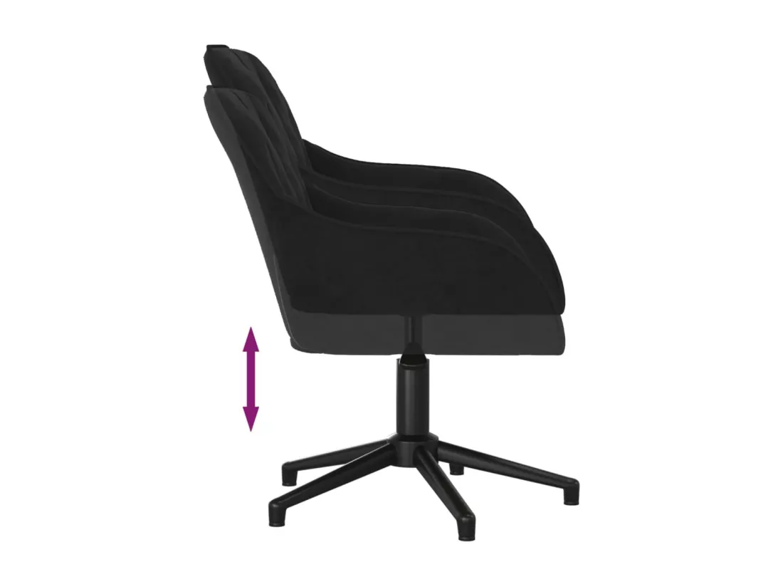 Chaise pivotante de bureau Noir Velours