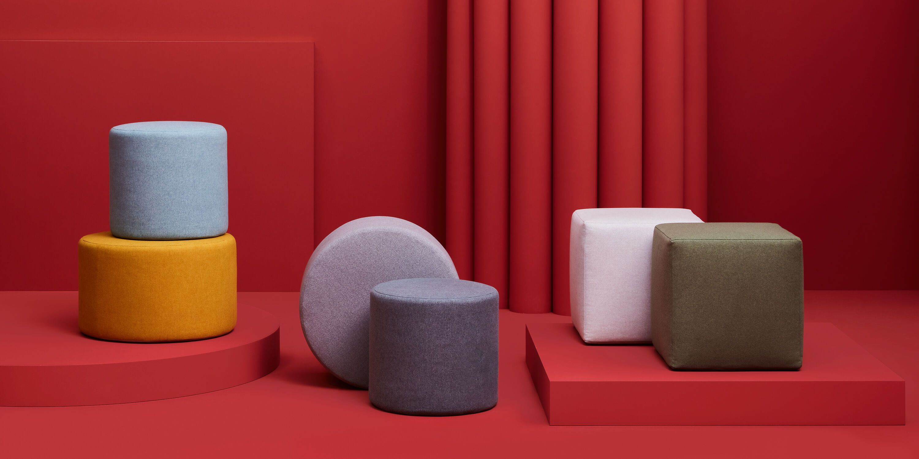 FORMA Pouf - Anthrazit / H: 40.0 cm