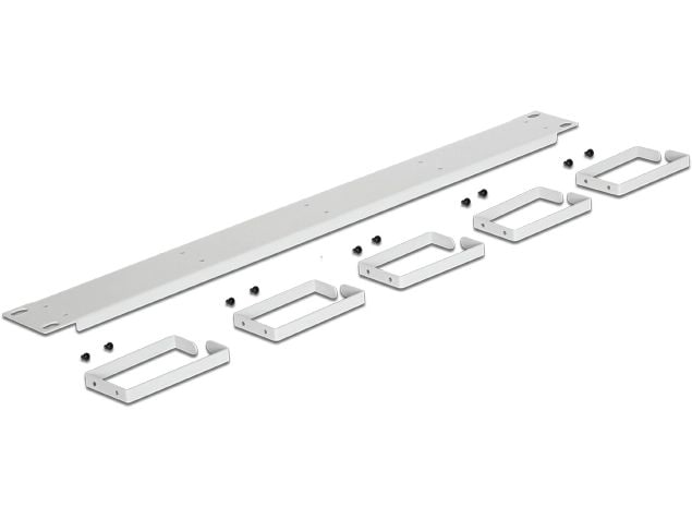 Delock Kabelführungspanel mit 5 Bügeln , Grau Delock 19″ Kabelmanagement Panel grau