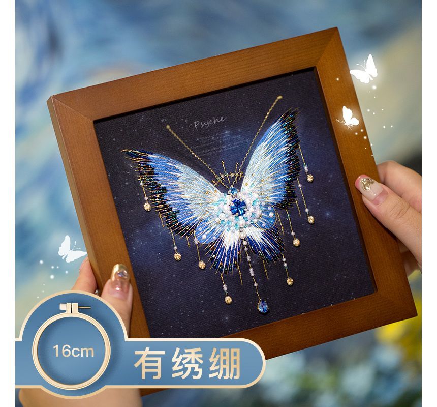 Embroidery Kingdom - DIY borduurpakket met vlinderframe-ornament (verschillende ontwerpen)