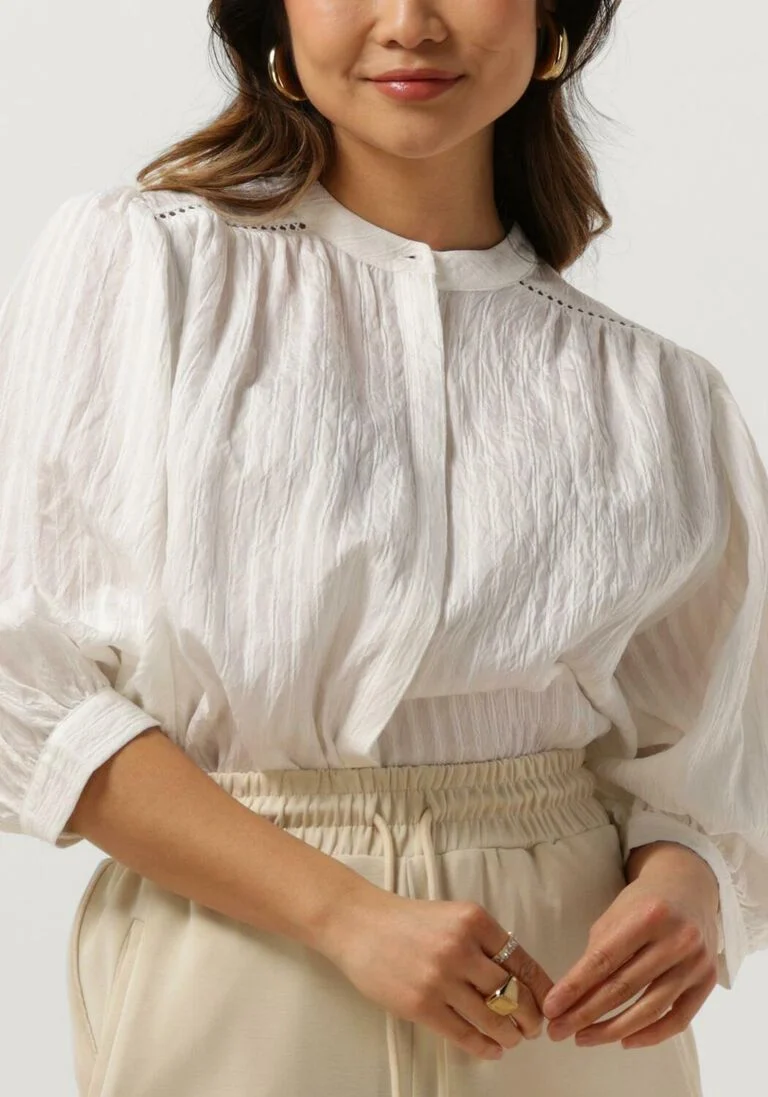 SIMPLE ecru simple blouse wv-vis-struc-24-1