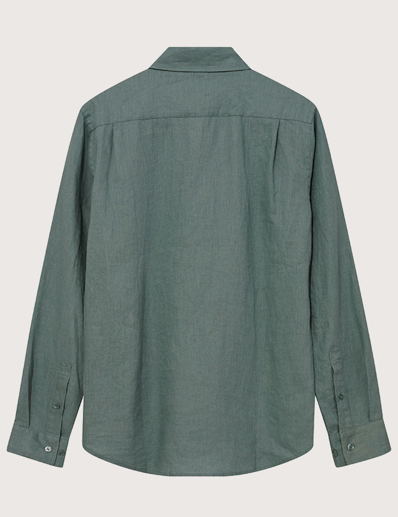 MOS MOSH CHEMISE HOMME MANCHES LONGUES EN LIN THEO KAKI