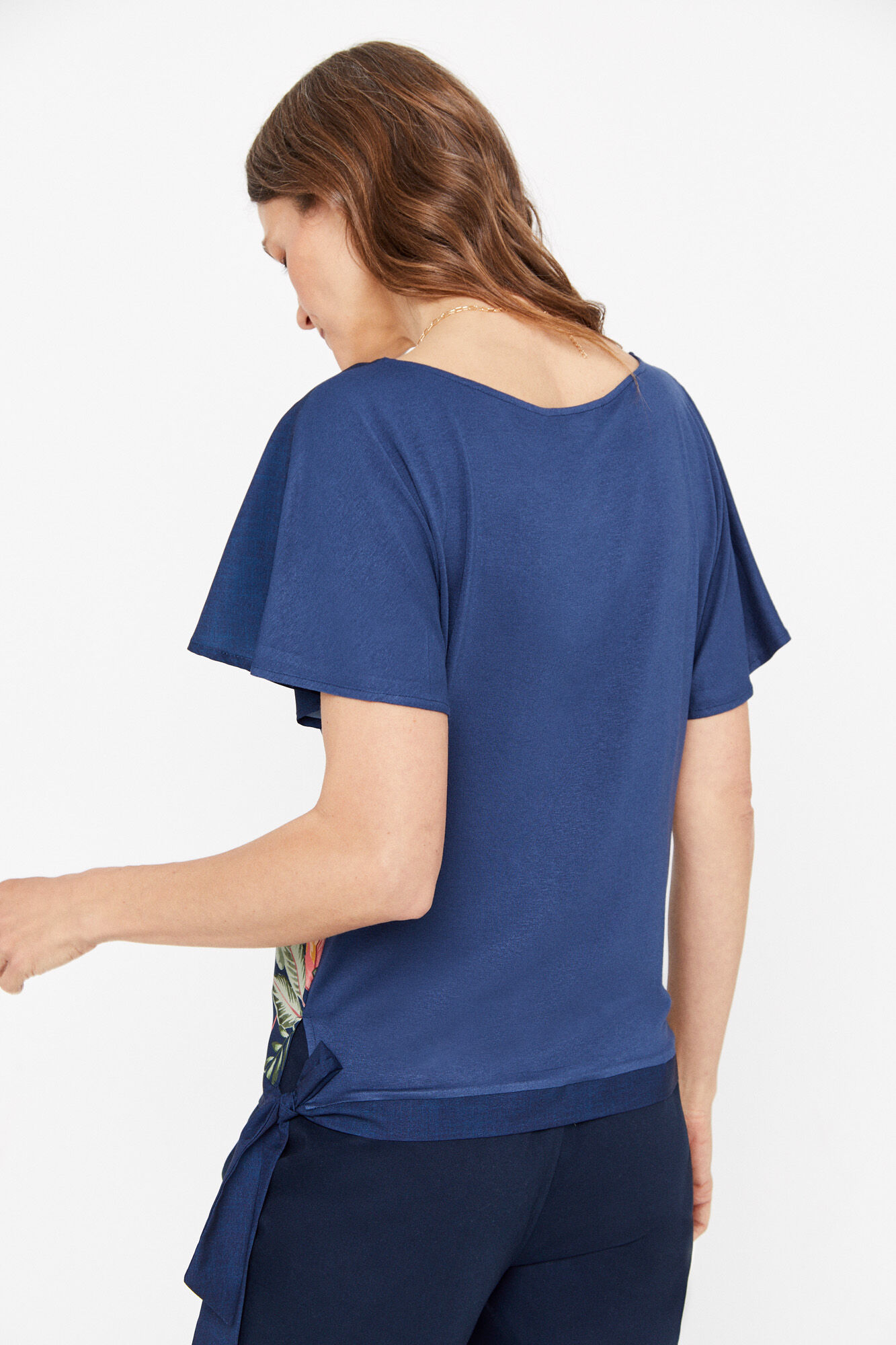 Blusa estampada - Azul marinho
