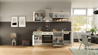 Küchenblock Cara Schilfgrün/Artisan Eiche NB 220cm