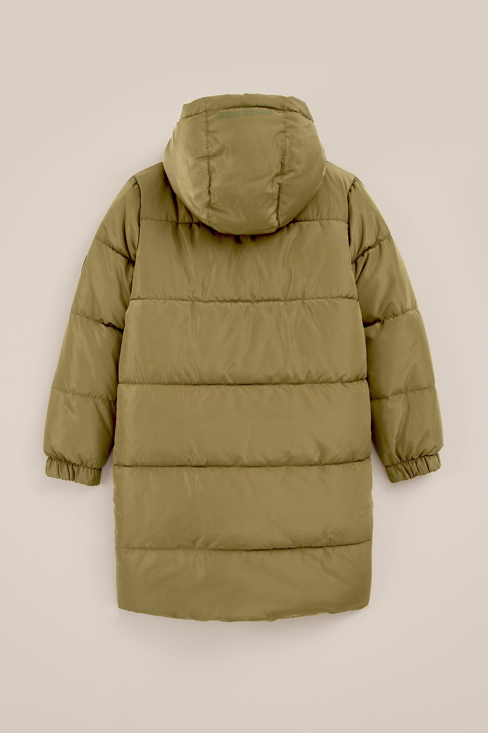 Meisjes gewatteerde puffer WE Fashion Olijfgroen
