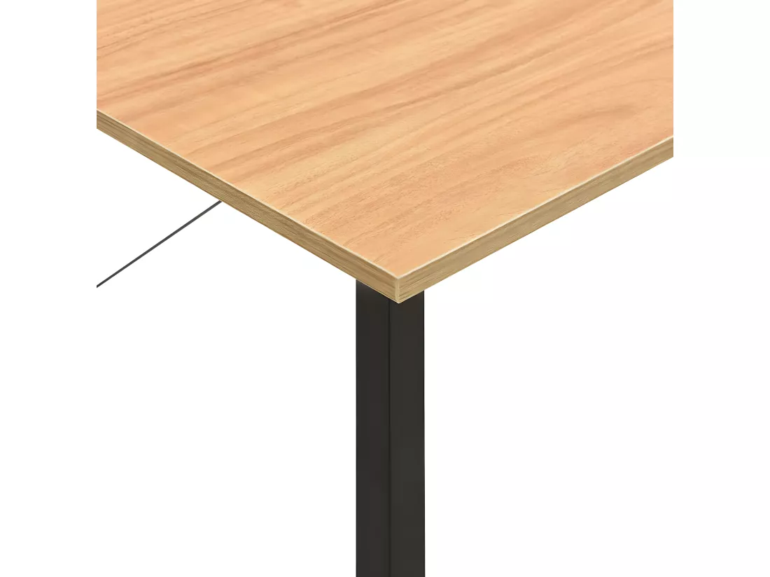 Bureau d'ordinateur Noir et chêne clair 80x40x72cm MDF et métal