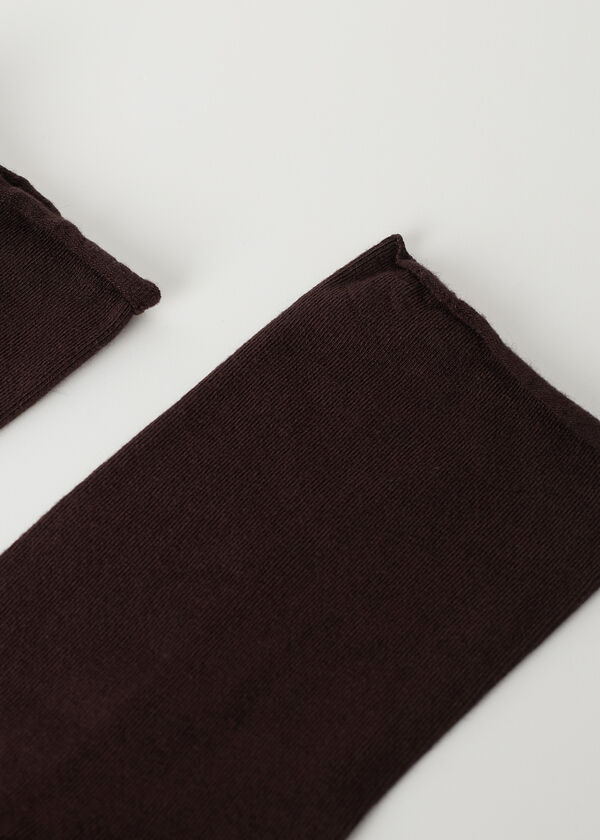 Meias de cano curto com cashmere