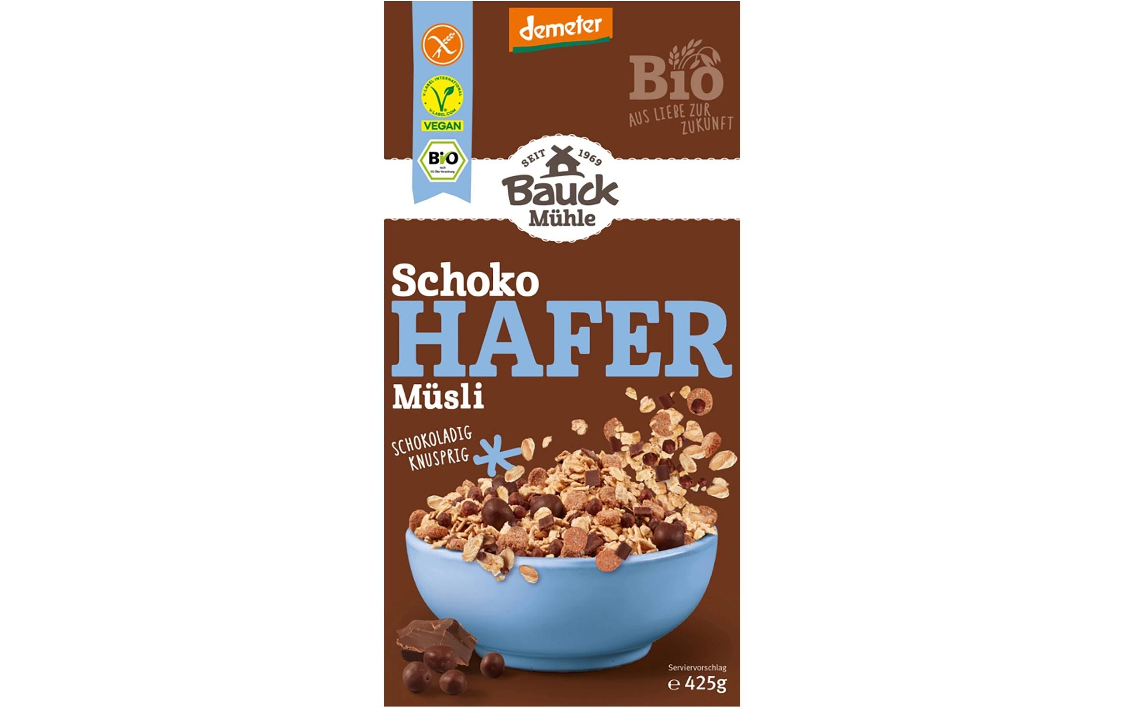 Müesli Hafer Schoko 425 gDemeter zertifiziertes Müsli mit Schokolade