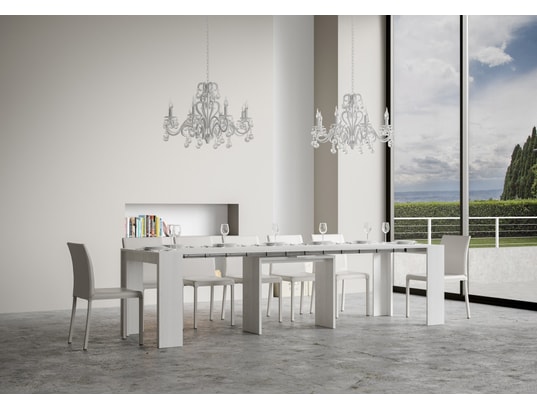 ITAMOBY - Console extensible mia 90x42/302cm frêne blanc