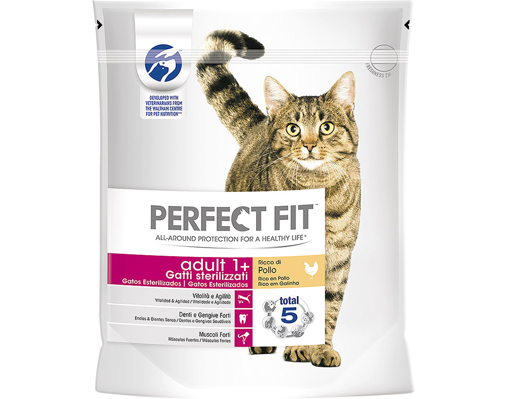 RAÇÃO PARA GATO PERFECT FIT ESTERILIZADO ADULTO COM GALINHA 750G